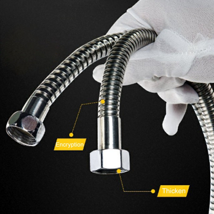 1.5m G1/2 Inch Flexible Stainless Steel Showerhead Hose Pipe Compact Anti Burst Bath Water Pipe, 1.5m (Compact)