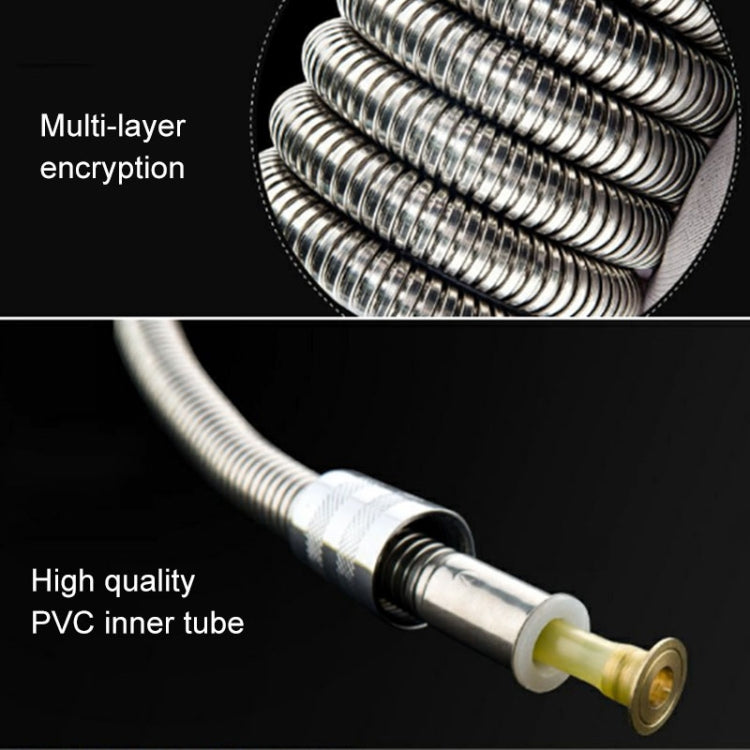 1.5m Flexible Stainless Steel Showerhead Hose Pipe Copper Core Interface Anti Burst Bath Water Pipe, 1.5m (Copper Core Interface)