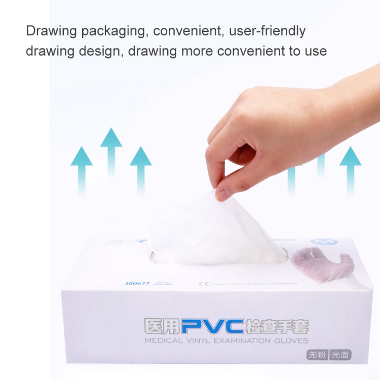 100 PCS Disposable PVC Examination Gloves Household Transparent Touchable Protective Gloves, Size: S, 100 PCS S