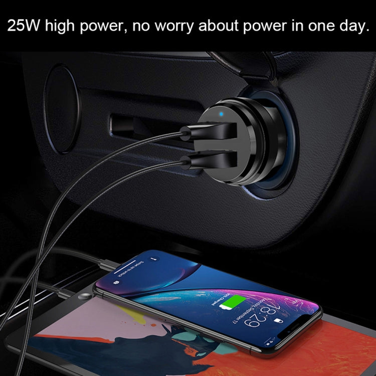 ipipoo XP-1 Dual USB Car Fast Charging Charger with Android Line, XP-1 (White)