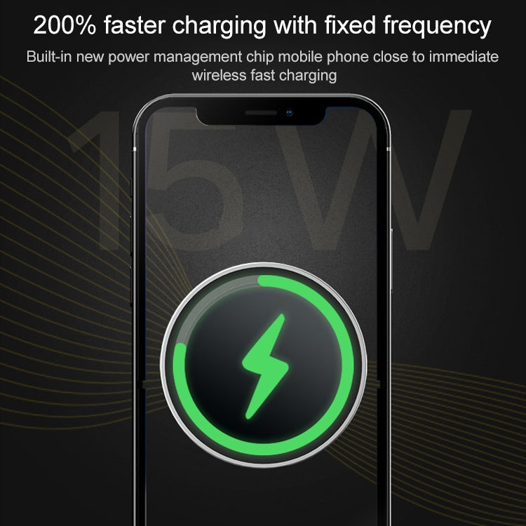12PRO 15W Aluminum Alloy MagSafe Magnetic Car Wireless Charger Mobile Phone Holder , Car Wireless Charger Holder