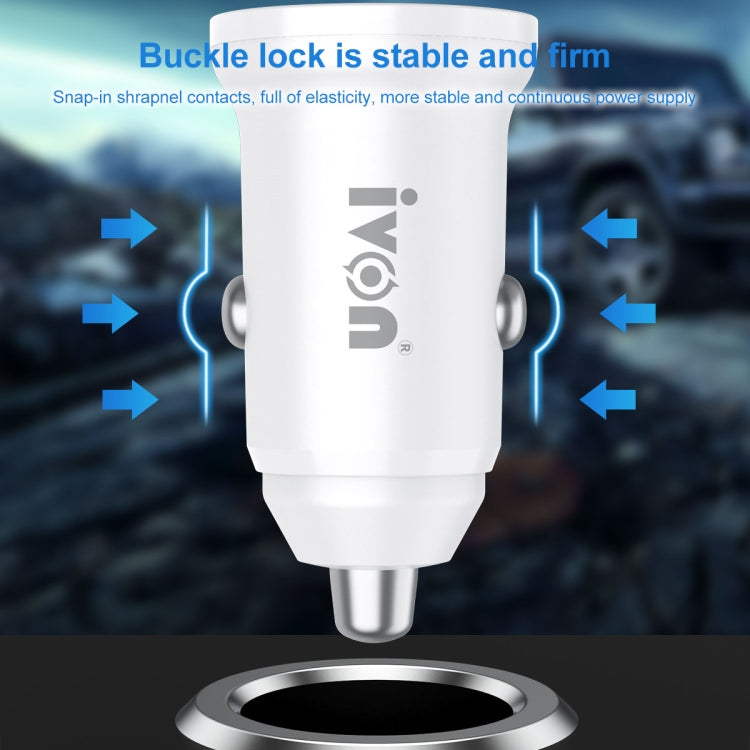 IVON CC45 20W PD 3.0 USB-C / Type-C + QC 3.0 USB Port Mini Car Charger, CC45