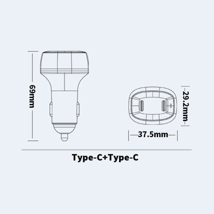 ACC-580 Dual Ports PD 60W Fast Charging Car Charger