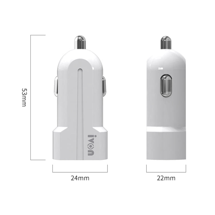 IVON CC13 QC 3.0 Fast Charging Car Charger Set with 8 Pin Charging Cable, Charger with 8 Pin Cable