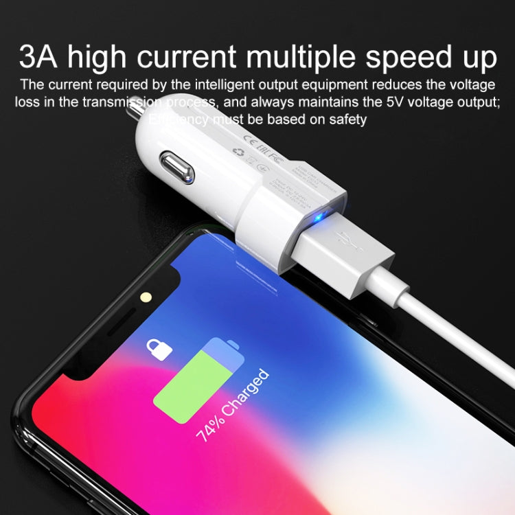 IVON CC13 QC 3.0 Fast Charging Car Charger Set with 8 Pin Charging Cable, Charger with 8 Pin Cable