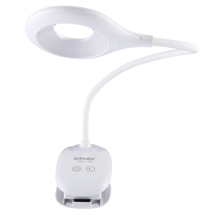 28 LEDs Flexible Goose Neck Hollow Ring Design Eye Protection Light with Clip & Small Night Light Function, TGX-770