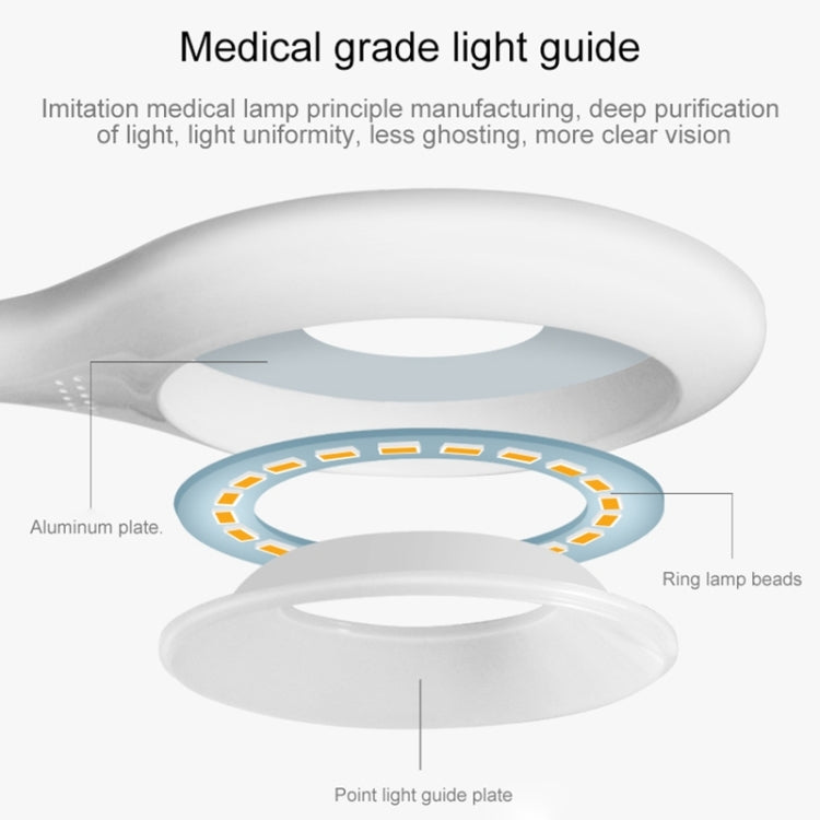 28 LEDs Flexible Goose Neck Hollow Ring Design Eye Protection Light with Clip & Small Night Light Function, TGX-770