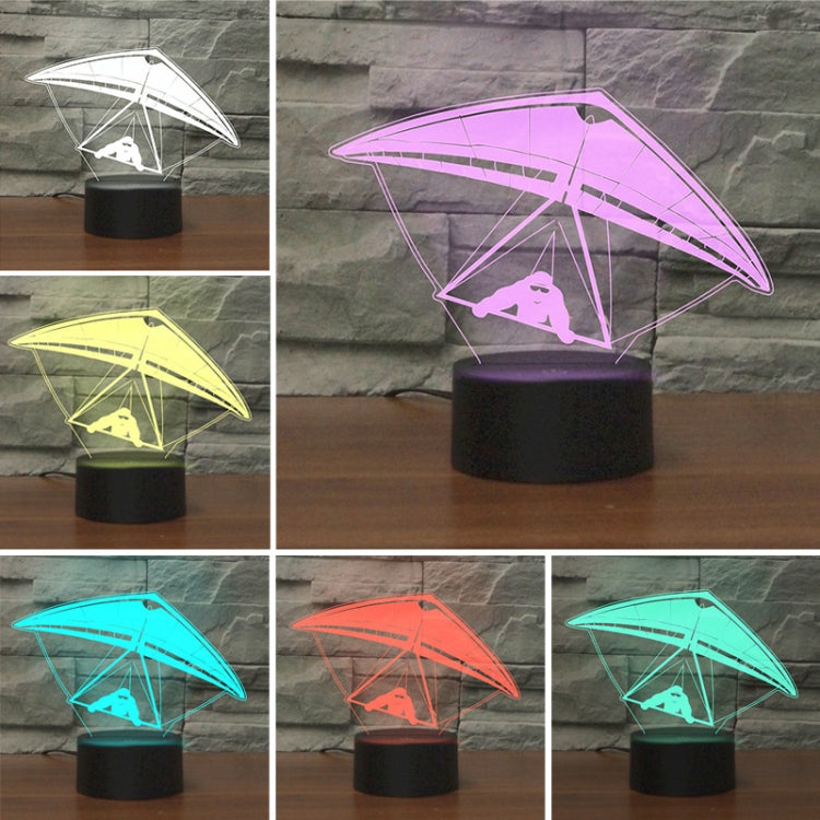 Hang Glider Shape 3D Colorful LED Vision Light Table Lamp, USB & Battery Version, USB & Battery Version