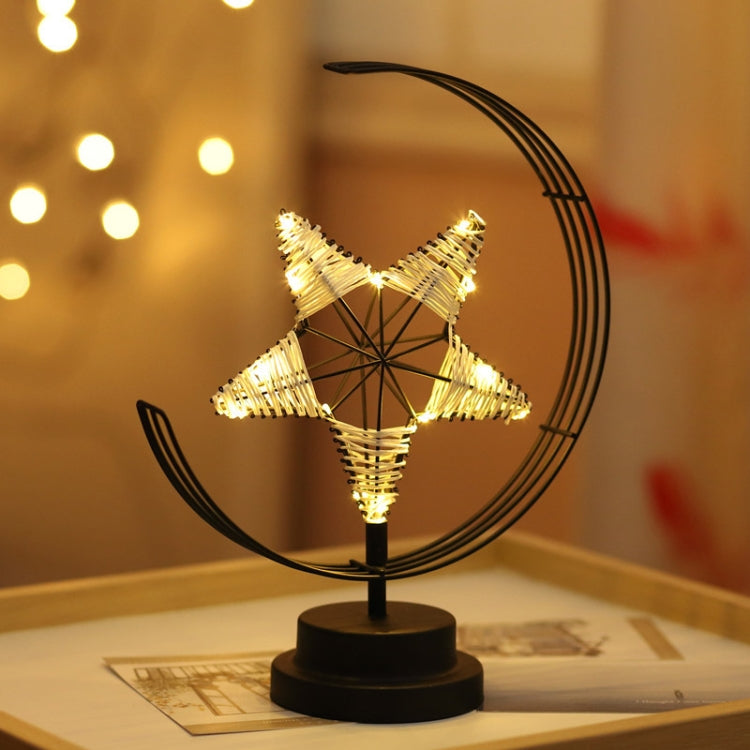Star Moon Shape Iron Night Light Decorative Light, USB Version, USB Version