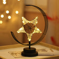 Star Moon Shape Iron Night Light Decorative Light, USB Version, USB Version