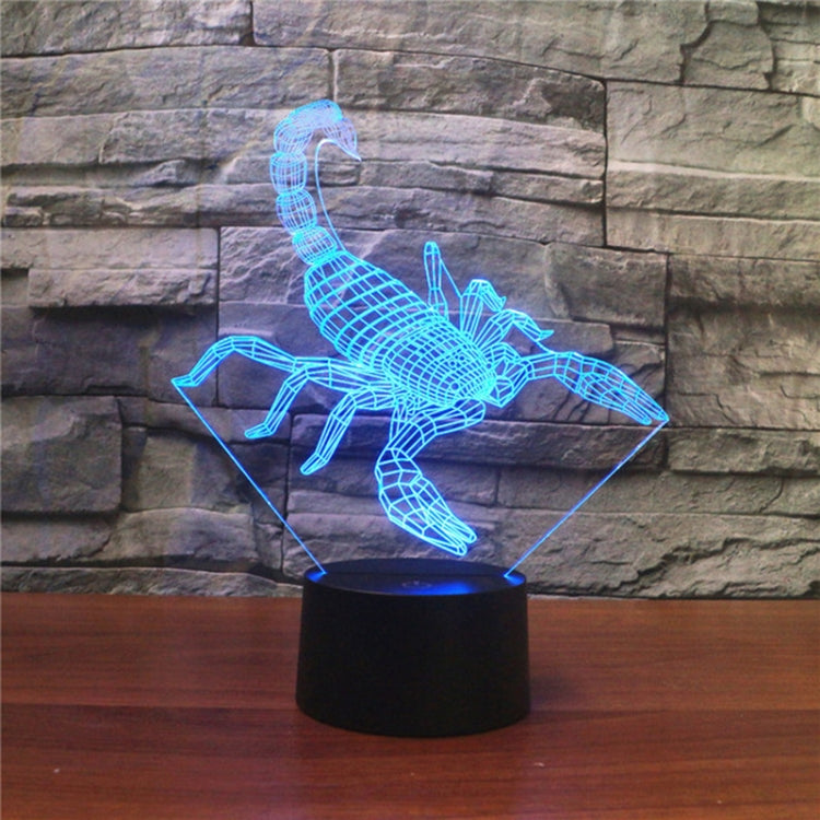 Scorpion Shape 3D Colorful LED Vision Light Table Lamp, Crack Touch Version, Crack Touch Version