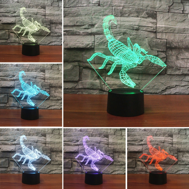 Scorpion Shape 3D Colorful LED Vision Light Table Lamp, Crack Remote Control Version, Crack Remote Control Version