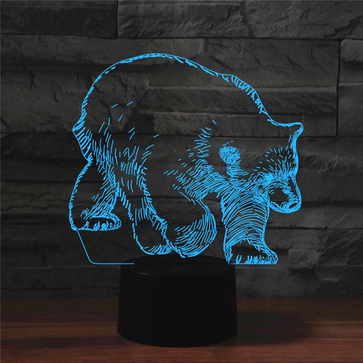 Bear Shape 3D Colorful LED Vision Light Table Lamp, USB & Battery Version, USB & Battery Version