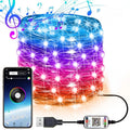 Christmas Decoration RGB Copper Wire String Light Bluetooth Mobile APP Control, Length: 5m 50 LEDs, 5m 50 LEDs