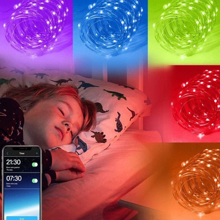 Christmas Decoration RGB Copper Wire String Light Bluetooth Mobile APP Control, Length: 15m 150 LEDs, 15m 150 LEDs