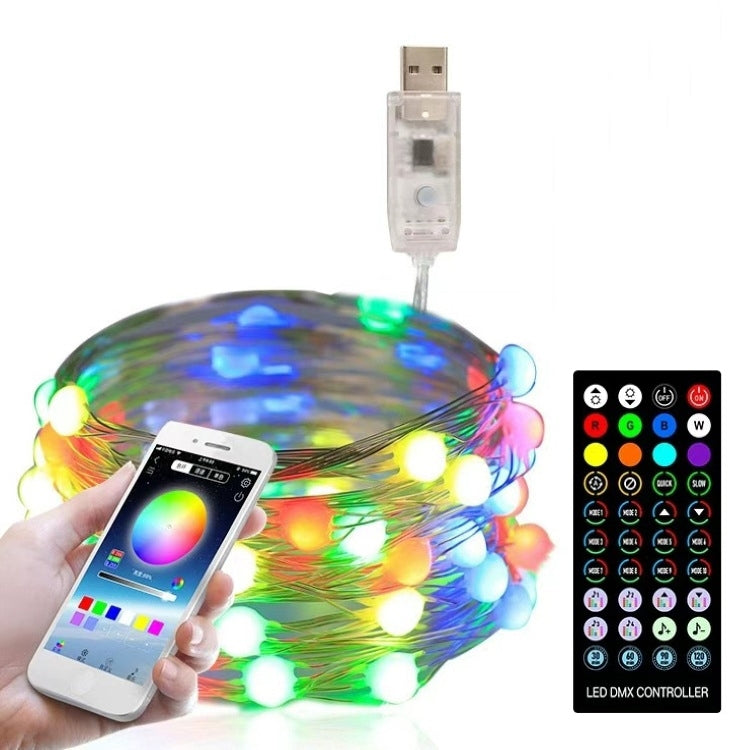 Christmas Decoration USB Copper Wire String Light Remote Controller & Bluetooth Mobile APP Control, Length: 10m 100 LEDs, Remote Controller & APP Control, Length: 10m 100 LEDs