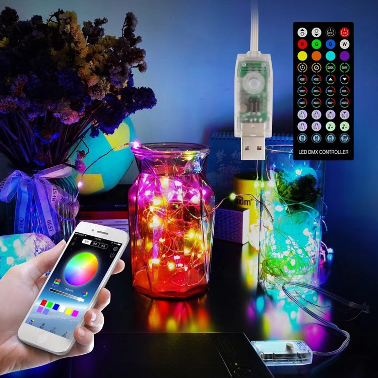 Christmas Decoration USB Copper Wire String Light Remote Controller & Bluetooth Mobile APP Control, Length: 10m 100 LEDs, Remote Controller & APP Control, Length: 10m 100 LEDs