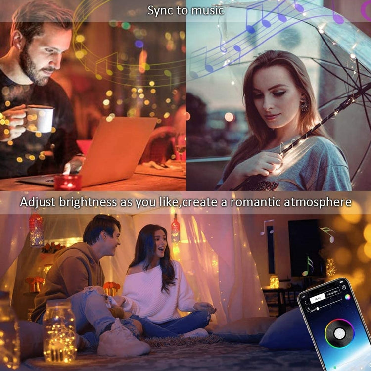 Christmas Decoration USB Copper Wire String Light Remote Controller & Bluetooth Mobile APP Control, Length: 10m 100 LEDs, Remote Controller & APP Control, Length: 10m 100 LEDs