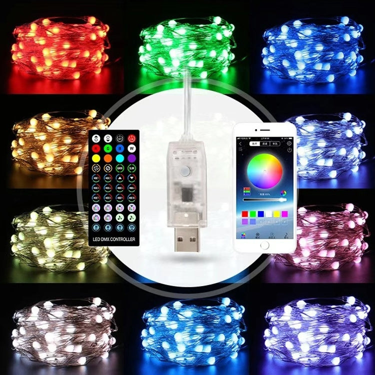 Christmas Decoration USB Copper Wire String Light Remote Controller & Bluetooth Mobile APP Control, Length: 10m 100 LEDs, Remote Controller & APP Control, Length: 10m 100 LEDs