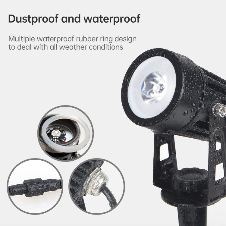 3W One for Three Solar Spotlight Outdoor IP65 Waterproof Light Control Induction Lawn Lamp, Luminous Flux: 300-400lm (RGB Cyclic Fixation), One for Three