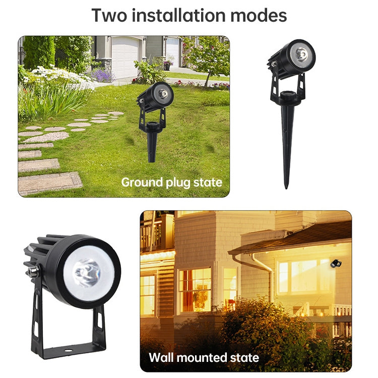3W One for Three Solar Spotlight Outdoor IP65 Waterproof Light Control Induction Lawn Lamp, Luminous Flux: 300-400lm (RGB Cyclic Fixation), One for Three