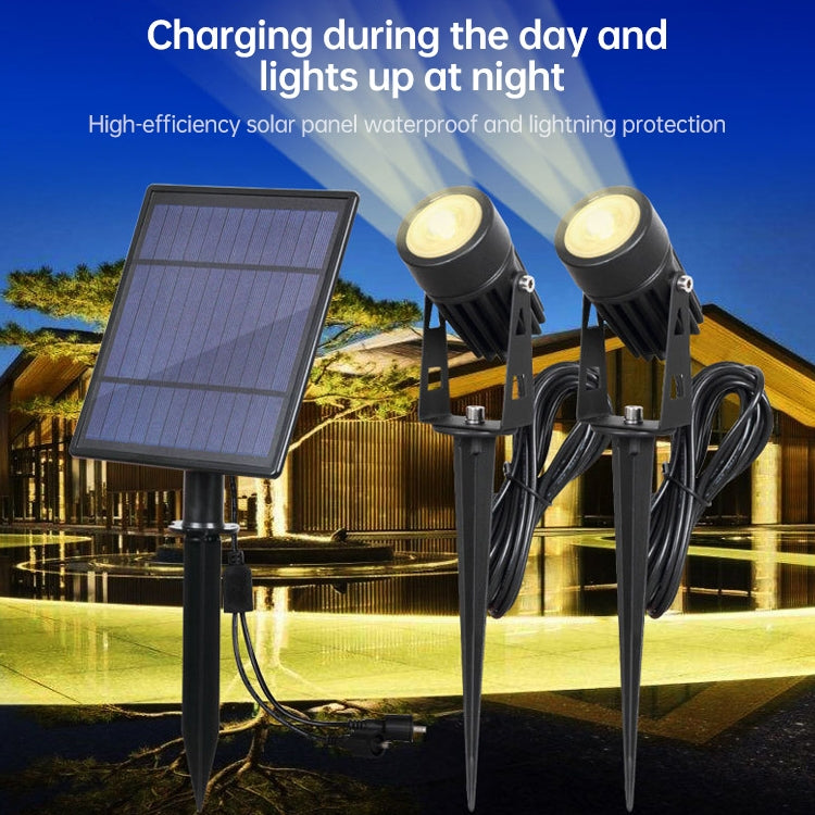 3W One for Three Solar Spotlight Outdoor IP65 Waterproof Light Control Induction Lawn Lamp, Luminous Flux: 300-400lm (RGB Cyclic Fixation), One for Three