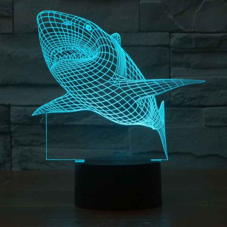 7 Color Discoloration Creative Visual Stereo Lamp Desk Lamp Night Light, Shark Style