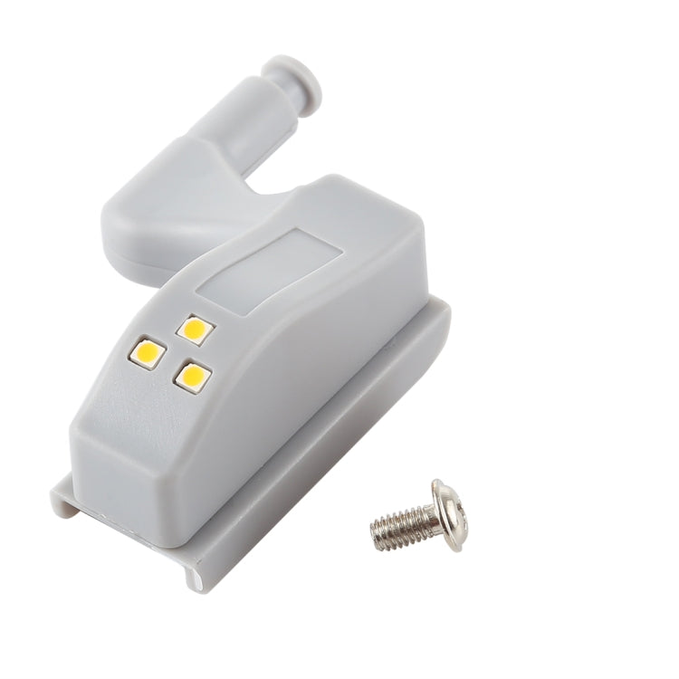 10 PCS 0.3W Universal Inner Hinge LED Sensor lamp Cupboard 3 LEDs Night light Auto ON/OFF Bulb, 10 PCS Warm White, 10 PCS White Light