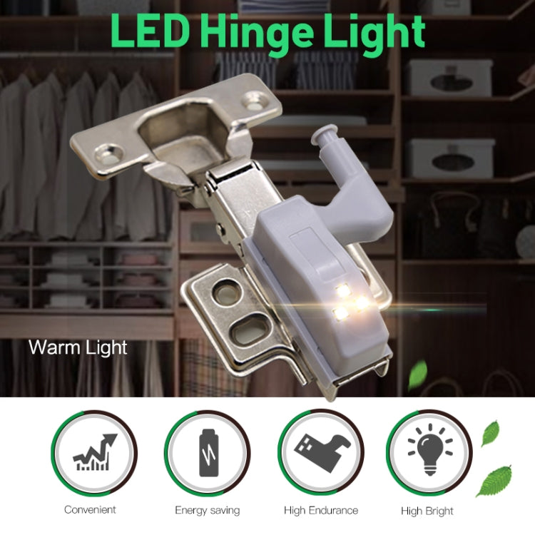 10 PCS 0.3W Universal Inner Hinge LED Sensor lamp Cupboard 3 LEDs Night light Auto ON/OFF Bulb, 10 PCS Warm White, 10 PCS White Light