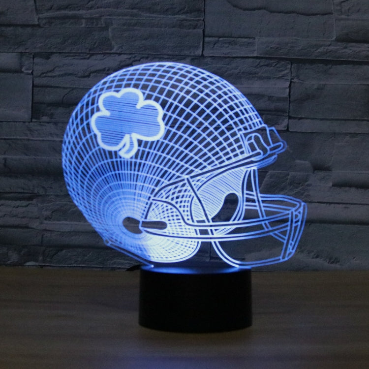 Rugby Hat Flower Shape 3D Colorful LED Vision Light Table Lamp, Charging Touch Version, Charging Touch Version