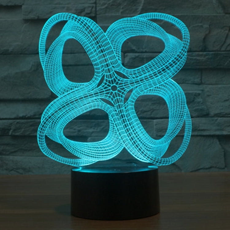 7 Color Discoloration Creative Visual Stereo Lamp Desk Lamp Night Light, Four Circle Abstract Style