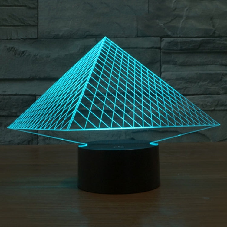 7 Colour Discoloration Creative Visual Stereo Lamp Desk Lamp Night Light, Pyramid Style