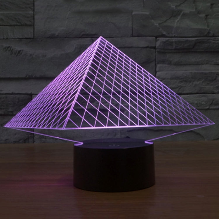 7 Colour Discoloration Creative Visual Stereo Lamp Desk Lamp Night Light, Pyramid Style