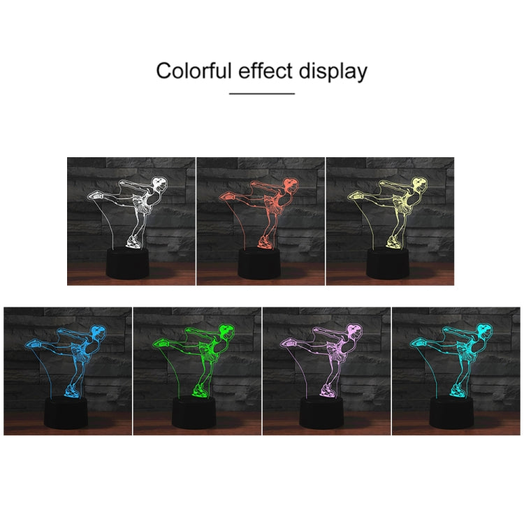 Ice Skating Black Base Creative 3D LED Decorative Night Light, Rechargeable with Touch Button, Rechargeable with Touch Button