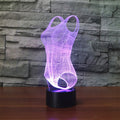 Swimsuit Black Base Creative 3D LED Decorative Night Light, Rechargeable with Touch Button, Rechargeable with Touch Button