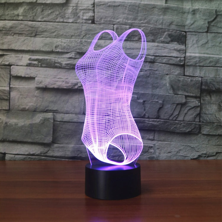 Swimsuit Black Base Creative 3D LED Decorative Night Light, Rechargeable with Touch Button, Rechargeable with Touch Button