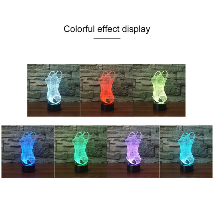 Swimsuit Black Base Creative 3D LED Decorative Night Light, Rechargeable with Touch Button, Rechargeable with Touch Button