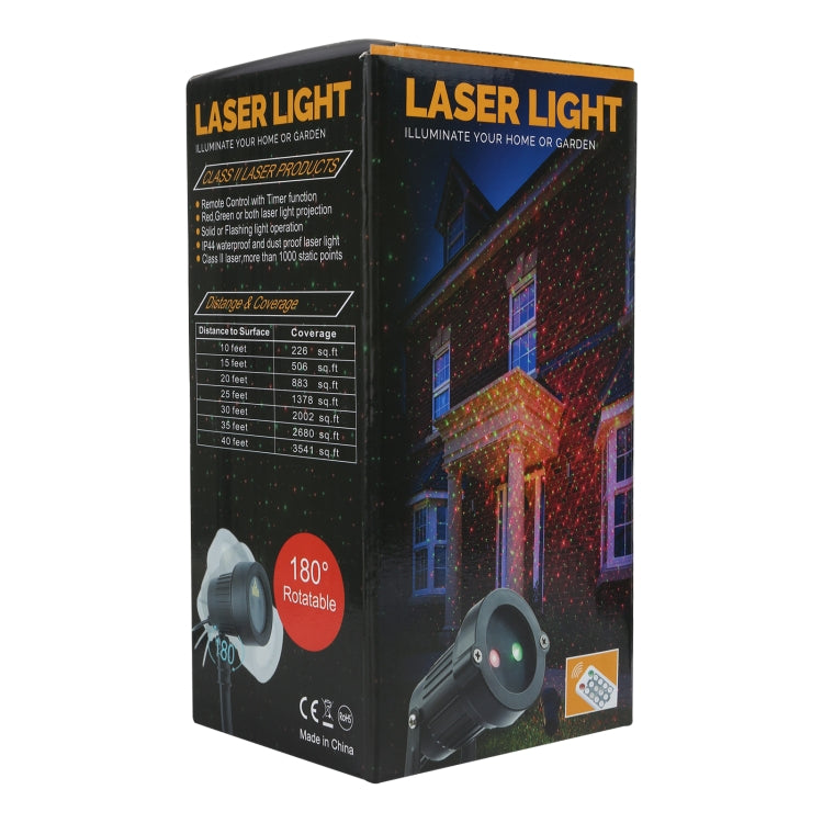 LED Outdoor Courtyard Static Sky Star Laser Projection Decorative Light IP44 Waterproof with Remote Control, EU Plug