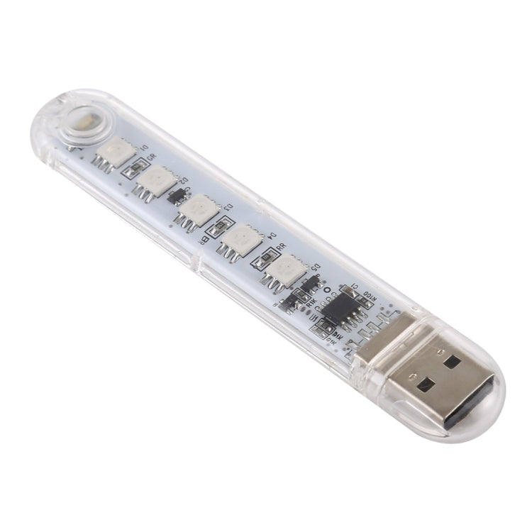 5V Colorful 5LEDs USB LED Light Portable Small Night Light with Switch