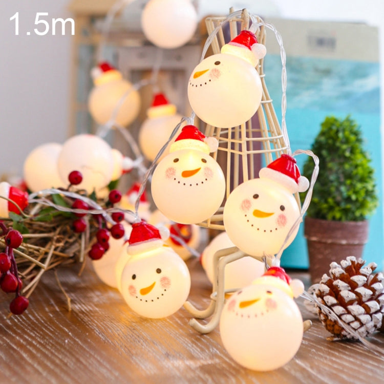 10 LEDs 2 x AA Batteries Box Powered Warm Fairy Decorative Lamp for Christmas, Party, Bedroom, 1.5m Snowman Colorful Light, 1.5m Snowman Warm White