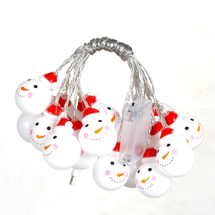 10 LEDs 2 x AA Batteries Box Powered Warm Fairy Decorative Lamp for Christmas, Party, Bedroom, 1.5m Snowman Colorful Light, 1.5m Snowman Warm White