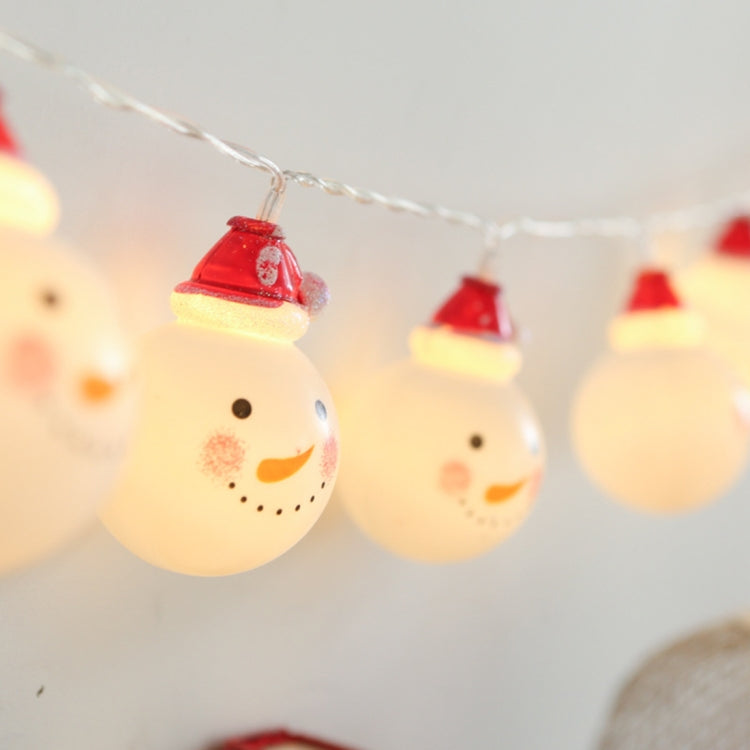 10 LEDs 2 x AA Batteries Box Powered Warm Fairy Decorative Lamp for Christmas, Party, Bedroom, 1.5m Snowman Colorful Light, 1.5m Snowman Warm White