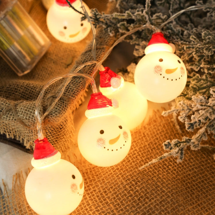 10 LEDs 2 x AA Batteries Box Powered Warm Fairy Decorative Lamp for Christmas, Party, Bedroom, 1.5m Snowman Colorful Light, 1.5m Snowman Warm White