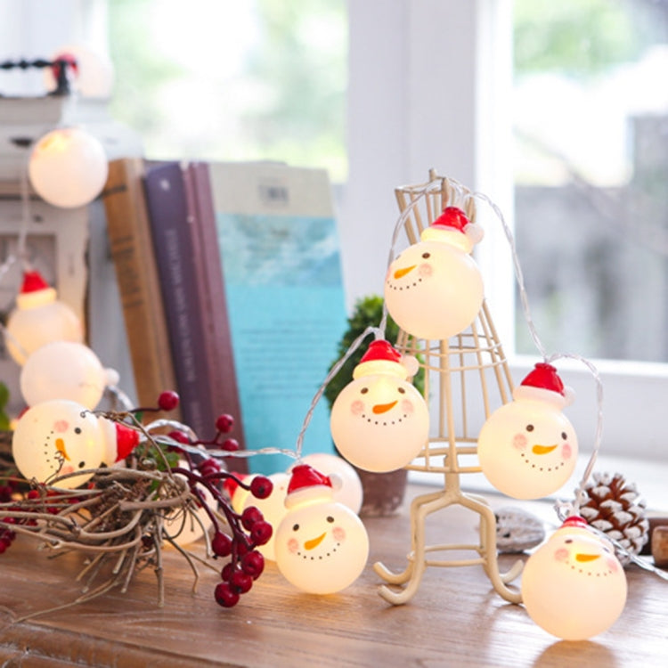 10 LEDs 2 x AA Batteries Box Powered Warm Fairy Decorative Lamp for Christmas, Party, Bedroom, 1.5m Snowman Colorful Light, 1.5m Snowman Warm White