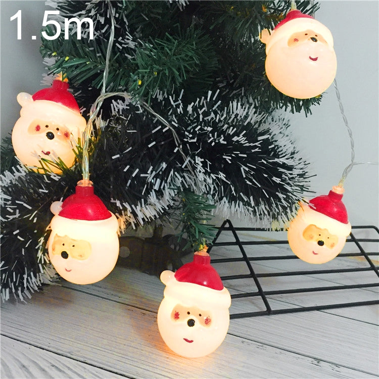 10 LEDs 2 x AA Batteries Box Powered Warm Fairy Decorative Lamp for Christmas, Party, Bedroom, 1.5m Santa Claus Colorful Light, 1.5m Santa Claus Warm White