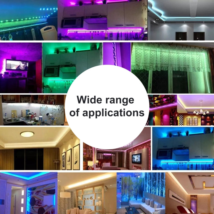 10m 300 LEDs SMD 5050 IP65 Waterproof RGB Light Strip with 24-keys Bluetooth + Music Remote Control, EU Plug, 10m 300 LEDs IP65