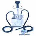 Cube Acrylic Double Pipe Hookah Set, Cube Double Pipe