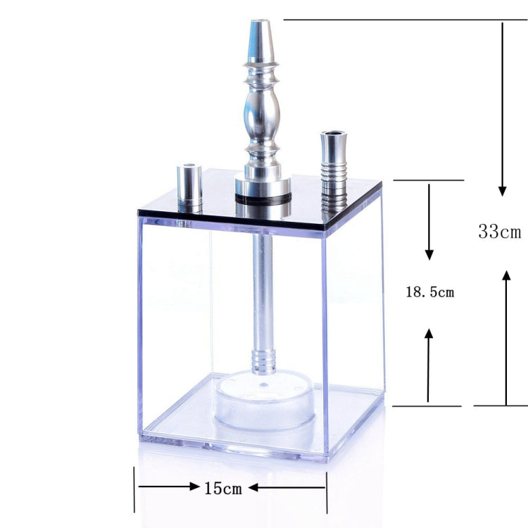 Cube Acrylic Single Pipe Hookah Set, Cube Single Pipe