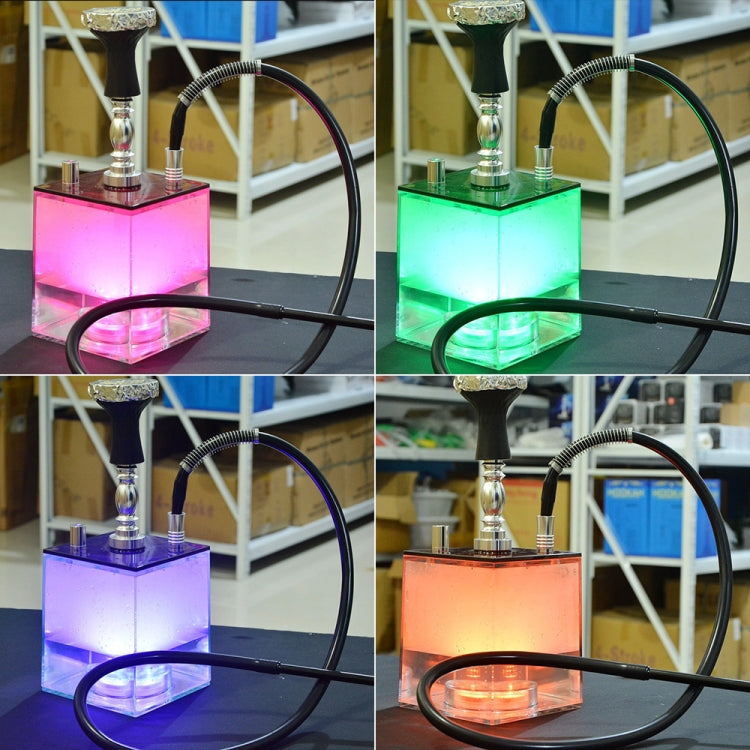 Cube Acrylic Single Pipe Hookah Set, Cube Single Pipe