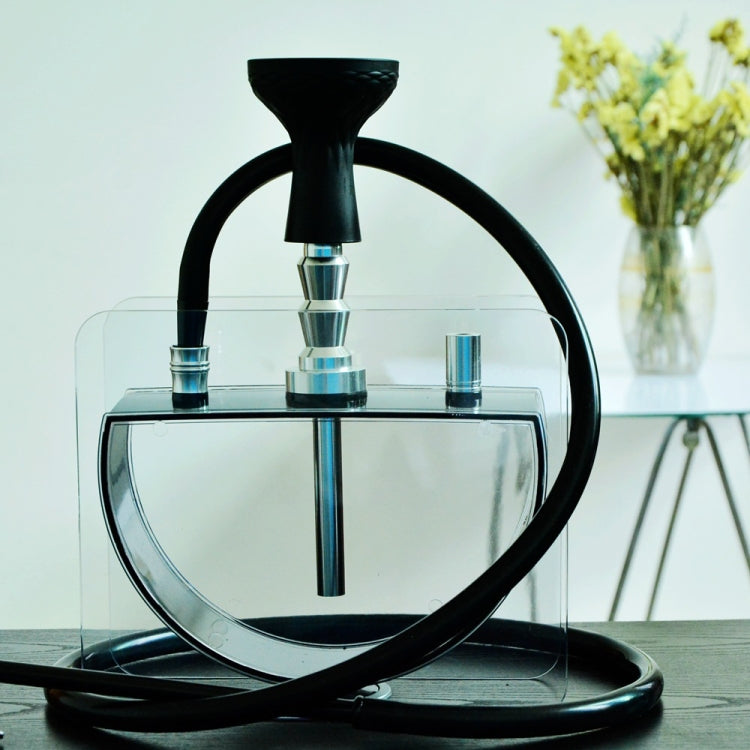 Acrylic Half Round Pot Single Pipe Hookah Set, Single Pipe